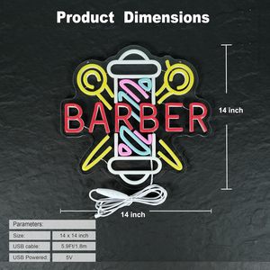Barber neon LED dimmable USB powered ambient light shop window <b>sign</b> decorative light street indicator light luminous letters 5V - Product Image 3