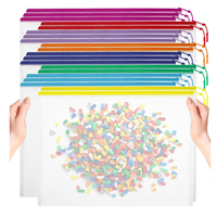 Carpeta de Plástico Transparente A4 de Alta Calidad, Color Caramelo, con Botón, Organizador de Papel PVC para Oficina y Material Escolar