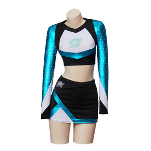 Disfraz de animadora Maddie 2025, uniforme de <span class=keywords><strong>porristas</strong></span> escolares de manga larga, vestido elegante <span class=keywords><strong>para</strong></span> mujer - Product Image 2
