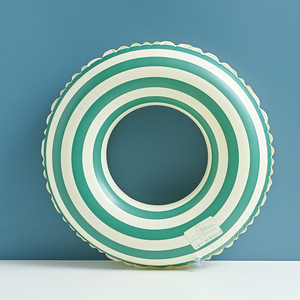 Anello Gonfiabile da Nuoto per Bambini Mingyuan, Stile Danese Retrò a Righe, Verde Oliva, in PVC Ecologico Rinforzato - Product Image 2