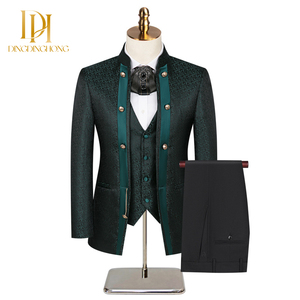 Nouveau Costume <span class=keywords><strong>de</strong></span> Mariage <span class=keywords><strong>Homme</strong></span> <span class=keywords><strong>de</strong></span> Grande Taille Style Chinois Trois Pièces <span class=keywords><strong>pour</strong></span> Garçon d'Honneur XL Simple Boutonnage - Product Image 4