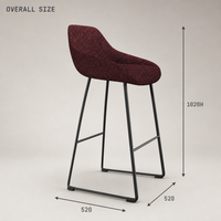 Silla de Ocio Tapizada con Respaldo para Oficina, Silla de Invitados, Taburete de Bar, Silla Individual para Área de Recepción, Barra de Bar, Oficina