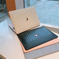 Housse antichoc pour ordinateur portable en cuir PU Texture Croco logo évidé étui de protection à rabat pour Macbook Pro 14 15