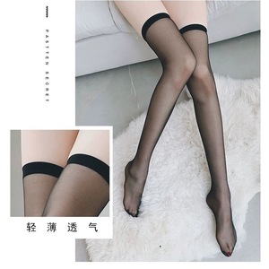 Over The Knee Thigh High Stockings Black Ultra Thin 0D Nylon Transparent For Women - Product Image 2