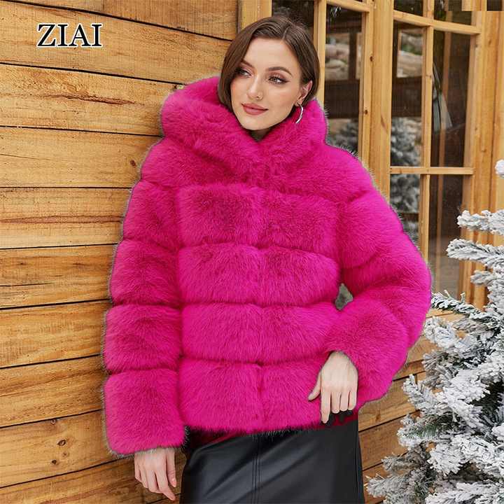More & More / Damen-Jacke / Fake Fur Jacket