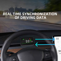 HUD Mobil V614 Terbaru, Smart Gauge, Layar Multifungsi, Speedometer Elektronik, Aksesoris untuk Tesla Model 3 Model Y