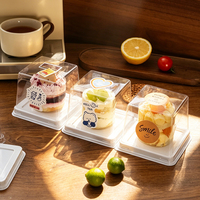 Boîte d'emballage en plastique transparente pour dessert au tiramisu, mousse carrée de 2 pouces