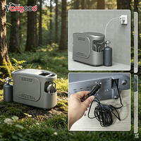Calentador de Agua a Gas Portátil para Exteriores, Ahorro de Energía, Diseño Antipérdida, Almacenamiento Integrado para Camping y Senderismo