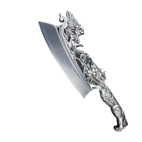 Couteau de cuisine tout acier 14 pouces Butcher Yuan Silver Dragon 2023, en acier inoxydable épaissi, durable, pour couper les os