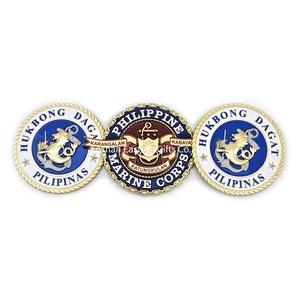 Venta al por mayor precio de fábrica personalizado chapado en oro esmalte duro suave masonería filipina Hukbong Dagat emblemas de coche - Product Image 5