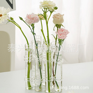 Transparent Test Tube Glass <b>Vase</b> Set Hydroponic Tabletop Flower Arrangement Decor For Home DIY Gifts - Product Image 2