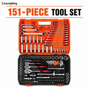 Ensemble d'outils professionnel KAILUN avec cliquet à cliquet 1/4 3/8 1/2 pouces, étui rigide, matériau CR-V pour garage et atelier - Product Image 1