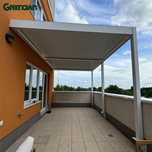 Kits de système d'auvent électrique OEM <span class=keywords><strong>pour</strong></span> <span class=keywords><strong>terrasse</strong></span>, gazebo de jardin, toit à persiennes en aluminium avec <span class=keywords><strong>rideau</strong></span> - Product Image 1