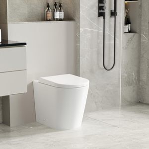 <span class=keywords><strong>Inodoro</strong></span> sin borde de altura cómoda, de pared, con cisterna oculta, WC de cerámica <span class=keywords><strong>para</strong></span> baño, <span class=keywords><strong>inodoro</strong></span> alargado con proyección - Product Image 1