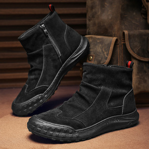 Men's high-top <b>boots</b> - breathable, casual,safe <b>work</b> shoes for autumn,fashionable lace-up design, anti-slip,versatile and durable - Product Image 4