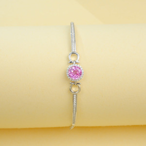 Cultivated Padparadscha Pink Blue Sapphire <b>Bracelet</b> Shiny Fashion Trendy Everyday Birthday Gift Surprise Girls L - Product Image 3