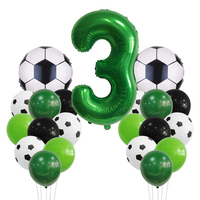 Lot de ballons en aluminium personnalisés avec numéros de football et motifs de ballons de football pour fournitures d'anniversaire sur le thème du sport