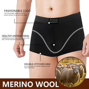 Sous-vêtements en laine mérinos pour hommes, anti-frottement, design sans couture, sous-vêtements pour la course active, activités de plein air, port quotidien, caleçons de qualité supérieure - Product Image 6