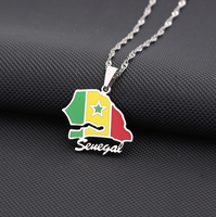 Collier en acier inoxydable avec pendentif drapeau du Burundi couleur acier, série Carte Nationale, cadeau souvenir tendance