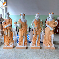Estatua de la Diosa de las Cuatro Estaciones de Mármol Colorido de Tamaño Real MILY, Escultura de Estilo Europeo Tallada a Mano para Jardín o Parque al Aire Libre
