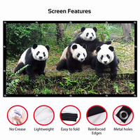 Nouveau Yinzam Écran de Projection Portable Universel 16:9, Écran en Toile Idéal pour Intérieur / Extérieur en Voyage