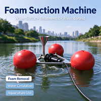 Pompe à mousse flottante en acier inoxydable 304, moteur 1000L/heure pour le traitement des eaux usées des étangs et des rivières, élimination des boues