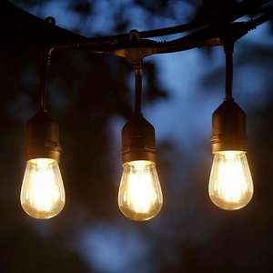 Guirlande lumineuse LED extérieure, décoration, guirlande S14, ampoules Edison, 15 ampoules, guirlande lumineuse - Product Image 1