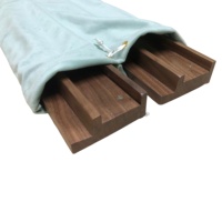 Support de Mahjong Classique en Noyer avec Poussoirs – Porte-Tuiles Premium pour Accessoires de Jeu de Société Familial