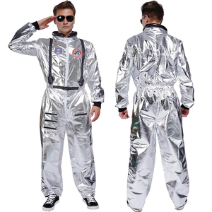 Combinaison de costume d'astronaute pour <span class=keywords><strong>femme</strong></span> adulte en polyester avec patchs brodés et poches pour Halloween - Product Image 4