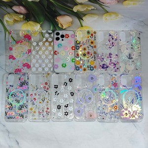 Funda Transparente para Teléfono con Diseño de Flores Holográficas Pastel Wildflower para iPhone 6 <span class=keywords><strong>7</strong></span> <span class=keywords><strong>X</strong></span> 11 12 13 14 15 16 17 Pro Max Samsung S26U - Product Image 2