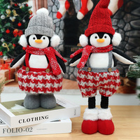 Figurines de pingouins tricotés debout pour filles et garçons, décoration de table pour Noël, hiver, cheminée, fête, cadeau