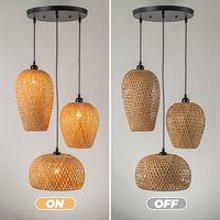 Lustre d'art en rotin de tissage de bambou a mené le lustre en bambou de lumière pendante en bambou