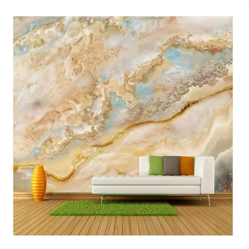 Marmer Eropa 3D Wallpaper dekorasi rumah foto mural ruang tamu TV Sofa kamar tidur lukisan dinding Fresco