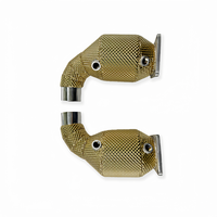 Downpipe de alto flujo OEM de 200 celdas con aislamiento dorado para Porsche 911 991 Turbo S 3.8T 2014-2019: mejora de rendimiento y potencia
