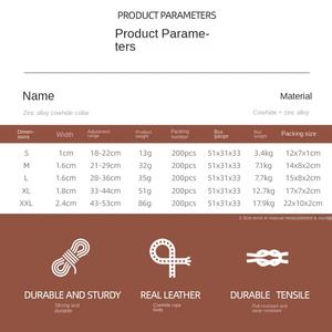 Venta al por mayor de lujo de cuero sólido táctico de cuero genuino estampado Simple cómodo Zin aleación hebilla ajustable Collar de perro mascota - Product Image 3