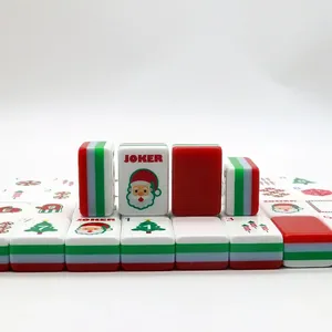 Set di Tessere Mahjong Personalizzate a Tema Natale, Ringraziamento, Halloween, Lussuoso Set Rosso Americano a Quattro Strati in Acrilico con 160 Tessere <span class=keywords><strong>per</strong></span> <span class=keywords><strong>Feste</strong></span> - Product Image 4
