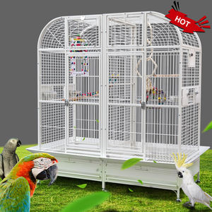 Büyük papağan kafesi paslanmaz çelik güçlü kuş yetiştiriciliği uçuş kafesi papağan amerika papağanı tekerlekler ve tepsi ile - Product Image 5