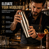Juego de Coctelera Boston de Acero Inoxidable con Logotipo Personalizado, 18oz y 28oz, Desmontable, Fácil de Limpiar, Acabado Espejo, Suministro de Fabricante de Marca Privada