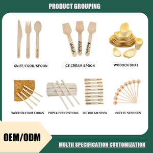 Thân thiện với môi sang trọng gỗ bạch dương dùng một lần thiết lập dao kéo phong cách hiện đại phân hủy sinh học <span class=keywords><strong>compostable</strong></span> dao nĩa Bộ đồ ăn cho du lịch - Product Image 5