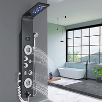 Salle de bains Précipitations Pommes De Douche Plafond Cascade Pluie Led Thermostatique Panneau De Douche