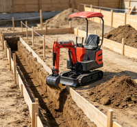 Mini-excavatrice 2 tonnes certifiée CE, fabriquée en Chine, 1,5T 1,8T, mini-pelleuse à bras pivotant à rayon de braquage zéro, pour usage agricole et de jardin, prix compétitif