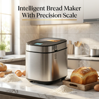 Máquina para Hacer Pan Árabe Automática Honeyice con Báscula Digital Integrada y Dispensador de Levadura, Máquina Profesional para Panadería Casera