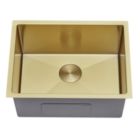 Évier de cuisine fait à la main en acier inoxydable 304 avec évier en acier inoxydable à un seul bol et coin carré encastré avec égouttoir et grille