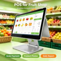 Terminal de point de vente à double écran tactile de 15,6 pouces, caisse enregistreuse, système de point de vente Windows Android pour la vente au détail et la restauration
