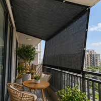 Filet d'ombrage de jardin en HDPE noir résistant aux UV, toile tissée pare-soleil pour patio, pergola, cour, balcon, abri de voiture