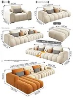 Modernes Creme-Stil Bubble Modulares Sofa - Großes Chenille-Stoff Wohnzimmer-Sofa