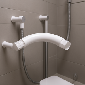 Raccordo a 90 Gradi con Doppia Connessione per Bidet, Tubo in Plastica Bianca - Product Image 3