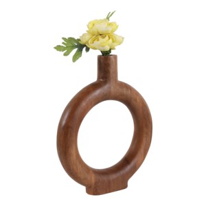 Vaso ad anello in legno di mango per soggiorno, decorativo, stile casual - Product Image 2