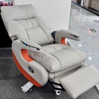 Fauteuil de Direction Moderne Inclinable et Pivotant avec Réglage en Hauteur, Chaise de Bureau en Cuir Rembourrée à Dossier Haut pour Bureau à Domicile