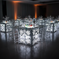 Rechteckiger und quadratischer Acryl- und PVC-Leuchttisch für Hochzeiten, Empfänge und leuchtende Events/Partys